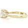 Diamond Simulant Elongated Band Ring In 18K Gold Over Sterling Silver 3.26ctw