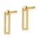 14k Yellow Gold Polished Open Rectangle Dangle Earrings