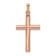 14k Rose Gold Brushed and Polished Cross Pendant