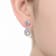 Pear Shape CZ Halo Drop Earrings In Sterling Silver