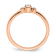 14K Rose Gold Petite Beaded Edge Round Diamond Ring 0.1ctw