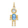 10k Yellow Gold Blue Aquamarine Simulant March Birthstone and Clear
Cubic Zirconia Boy Charm