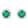 6mm Round Created Emerald And Created White Sapphire 10k White Gold Halo
Stud Earrings