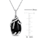 Black Onyx & Diamond 10K White Gold Pendant With Chain 9.20ctw