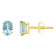 6x4mm Oval Aquamarine 14k Yellow Gold Stud Earrings