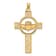 14k Yellow Gold Laser Designed Claddagh Cross Charm