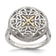 Rhodium Over Sterling Silver with 14K Accent Diamond Vintage Ring