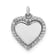 Rhodium Over 14k White Gold Diamond Fancy Polished Heart Pendant