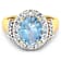 3.73ctw Blue Aquamarine and Diamond 14K Yellow Gold Halo Ring