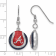 Rhodium Over Sterling Silver MLB LogoArt Atlanta Braves Enamel Earrings