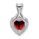 Rhodium Over 14k White Gold Garnet and Diamond Halo Heart Pendant