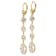 14K Yellow Gold Crystal and White Quartz Leverback Dangle Earrings