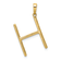 14K Yellow Gold Diamond Letter H Initial Pendant