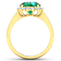 3.33ctw Green Emerald and Diamond 14K Yellow Gold Halo Ring