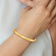 14k Yellow Gold 6.5mm Diamond-Cut Fancy Hinged Bangle Bracelet