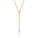 Pear Shape Freshwater Pearl Y-Style Necklace In 14K Gold Over Sterling Silver