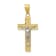 14K Yellow and White Gold Diamond-cut Crucifix Charm