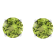 6mm Round Peridot Rhodium Over Sterling Silver Stud Earrings