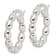 Sterling Silver Polished Beaded Hoop Earrings