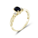 Black Sapphire 14K Gold Over Sterling Silver Ring 0.56ctw