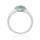 Emerald and Moissanite Sterling Silver Heart Shape Cluster Ring