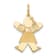 14k Yellow Gold Satin Girl with Bow on Left Charm