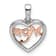 14k White Gold and 14k Rose Gold Diamond Mom Heart Pendant