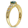 Green Sapphire and Diamond 10K Yellow Gold Ring 0.66ctw