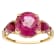 10K Yellow Gold Round Pink Topaz, Ruby, and Diamond Ring 4.82ctw