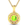 1.85ctw 14K Yellow Gold Round Peridot and White Diamond Pendant with 18
inch Cable Chain
