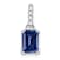 Rhodium Over 10k White Gold 1 ctw Lab Created Sapphire and Accent
Diamond Pendant