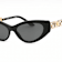 Versace Black Cat Eye Frame / Dark Gray Lenses Sunglasses