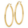 14k Yellow Gold Polished 1 3/8" Tube Hoop Earrings