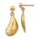 14k Yellow Gold Textured Mussel Shell Dangle Earrings