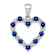 Rhodium Over 10k White Gold Diamond and 0.5 cttw Sapphire Heart Pendant