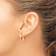 14k Rose Gold 11/16" Polished Half-Round Oval Hoop Earrings
