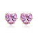 Pink CZ Heart Shape Stud Earrings In 14K Gold Over Brass