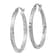 Rhodium Over Sterling Silver Satin Diamond-cut 2.5x30mm Twisted Hoop Earrings