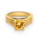 14k Yellow Gold 3D Ring with Yellow Cubic Zirconia November Birthstone Charm