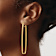 14k Yellow Gold 2 9/16" Polished Rectangle Hoop Earrings