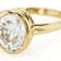 Bezel Set Oval Moissanite Solitaire Ring In 14K Gold Over Sterling Silver