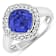 Cushion Cut Violet Tanzanite and White Diamond 14K White Gold Halo Ring
2.23 ctw