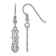 Rhodium Over Sterling Silver LogoArt Pi Beta Phi Small Dangle Earrings