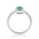 Rhodium Over Sterling Silver Round Emerald and Moissanite Halo Ring