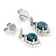 Blue Apatite Cat's Eye With Sapphire And Diamond Earrings In Sterling
Silver 0.32ctw