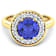 2.5ctw Violet Tanzanite and Diamond 14K Yellow Gold Halo Ring