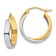 14k Yellow Gold and 14k White Gold 9/16" Polished Double Hoop Earrings