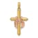 14K Yellow and Rose Gold Cross with Drape Charm