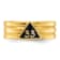 10K Yellow Gold Men's Polished with Black Enamel 33rd Degree Masonic Ring