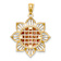 14k Two-tone Gold Diamond-Cut and Textured Sunflower Pendant